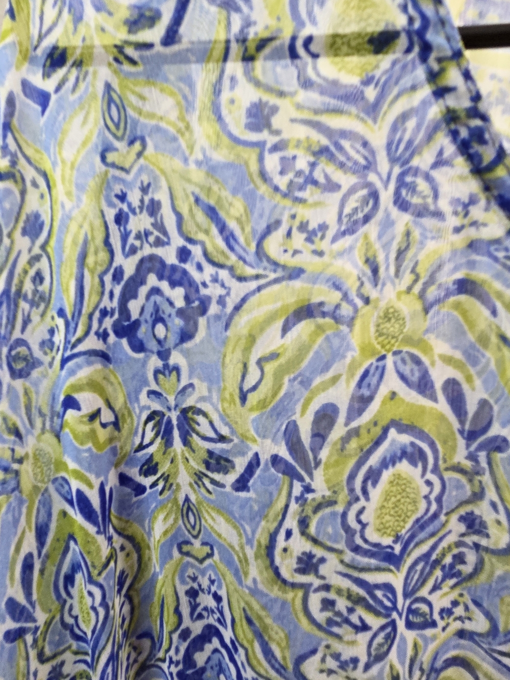 Lightweight Blue & Lime V-Neck Swim Coverup - Picture 2 of 6